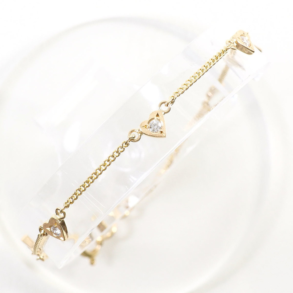 VINTAGE 18k Gold Diamond Charm Bracelet